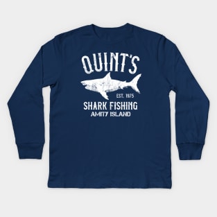 Quint's Shark Fishing - Amity Island 1975 Vintage T-Shirt Kids Long Sleeve T-Shirt